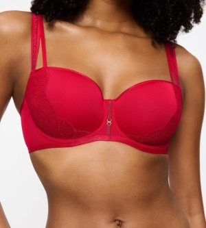 Sutien balconette cu armătură și burete, Triumph Palina Moonlight Kiss WHP Rosu - Img 3