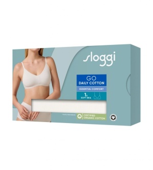 Sutien bumbac fără armătură, Sloggi GO Daily Cotton Soft bra Crem - Img 2