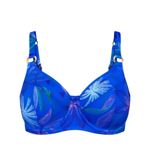 Sutien de baie minimizer, cu armătură, Triumph Summer Tropics W 01 Albastru - Img 5