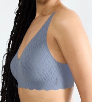 Sutien fără armătură, cupe detașabile, Sloggi ZERO Feel Bliss Soft bra Albastru - Img 4