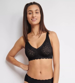 Sutien fără armătură, cupe detașabile, Sloggi ZERO Feel Bliss Soft bra Negru