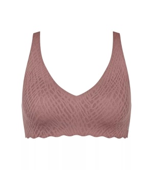 Sutien fără armătură, cupe detașabile, Sloggi ZERO Feel Bliss Soft bra Maro - Img 4