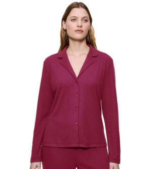 Bluză cu mânecă lungă Triumph Mix & Match LSL Top BF Soft Bordo - Img 7