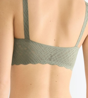 Bustieră fără cusături din dantelă, Sloggi ZERO Feel Bliss Top Verde - Img 4
