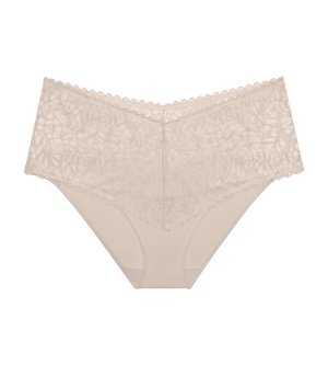 Chilot din dantelă cu talie înaltă tip bandeau, Triumph Pretty Modal Maxi Bej - Img 5