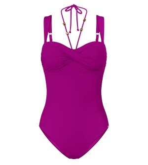 Costum de baie întreg bandeau, cu bretele detașabile, Triumph Summer Twist OPD 01 Mov - Img 5