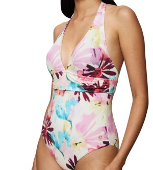 Costum întreg de baie cu cupe buretate și bretele halter, Triumph Summer Fleur OP Plunge - Img 9