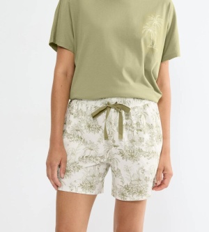 Pantaloni scurți de pijama din bumbac, Triumph Mix & Match Shorts 01 Verde