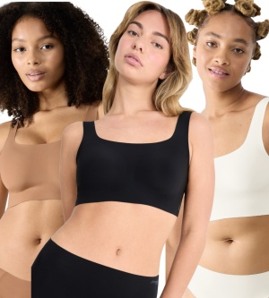 Set de 3 bustiere invizibile Sloggi ZERO Feel 2.0 Top Crem, Bej, Negru