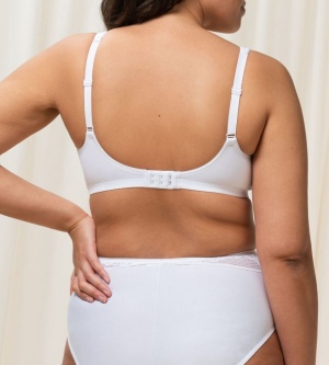 Sutien dantelat, fără armătură, Triumph Modern Lace+Cotton N Alb - Img 2