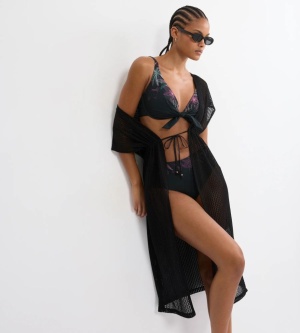 Sutien de baie cu armătură, cu decolteu adânc tip plunge, Triumph Summer Tropics W Negru - Img 4