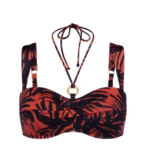Sutien de baie cu cupe buretate și bretele detașabile, Triumph Summer Palm DP, Maro - Img 5