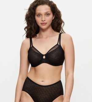 Sutien minimizer cu dantelă, Triumph Signature Sheer W01 Negru
