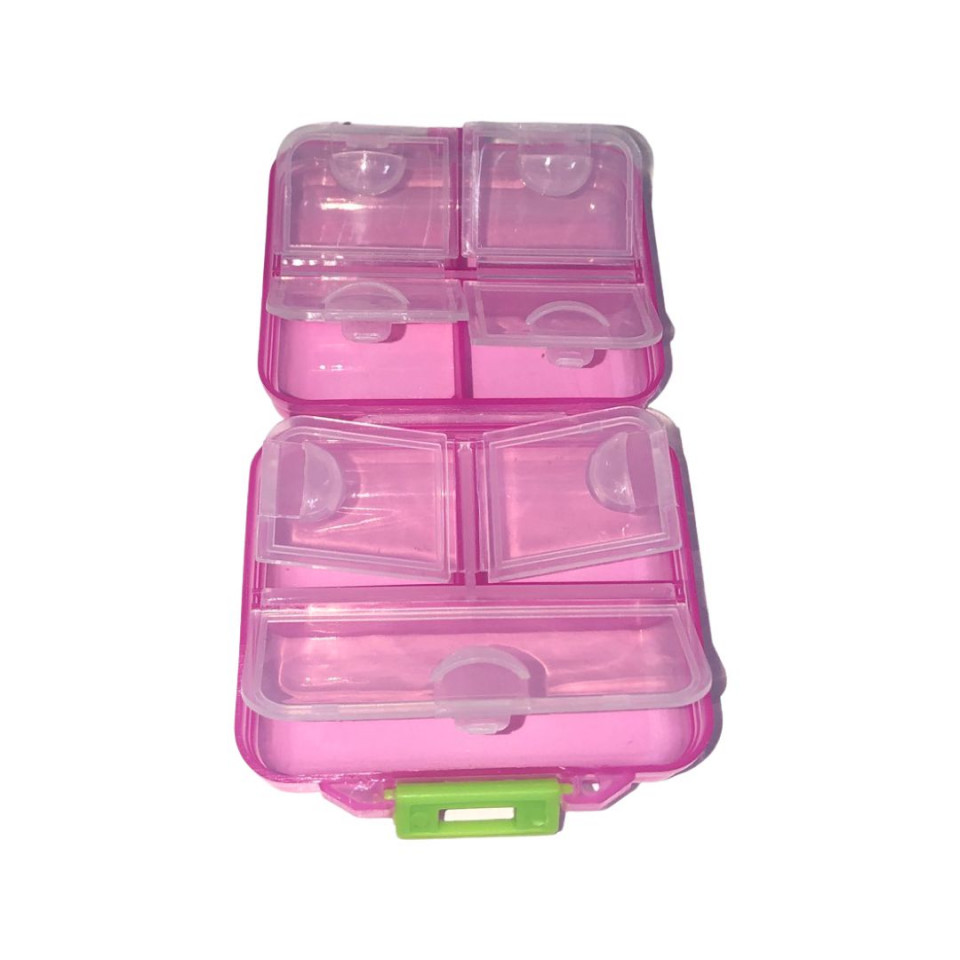 Cutie mica depozitare plastic roz transparent tip C - 2 | YEO
