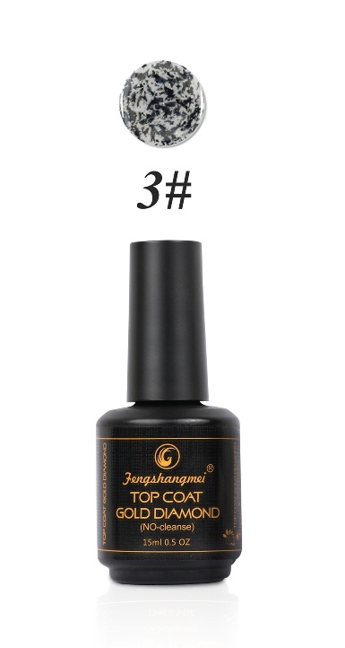 Top Coat Gold Glitter #3 FSM No Cleanse 15ml - 2 | YEO