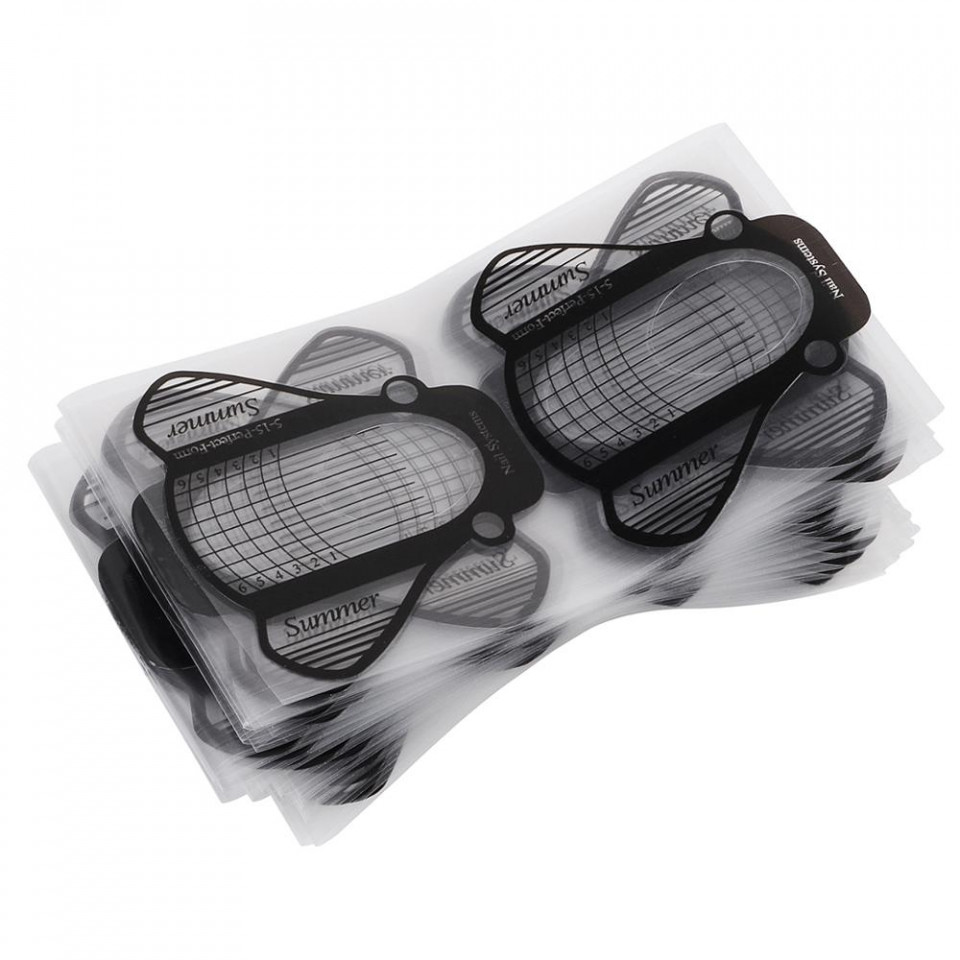 1+1 Gratis set sabloane pentru constructie unghii plastifiate PVC 500buc - imagine 4