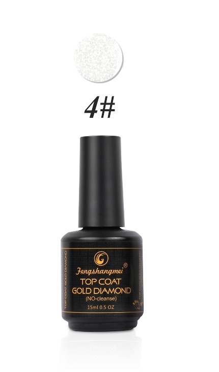 Top Coat Gold Glitter #4 FSM No Cleanse 15ml - 2 | YEO