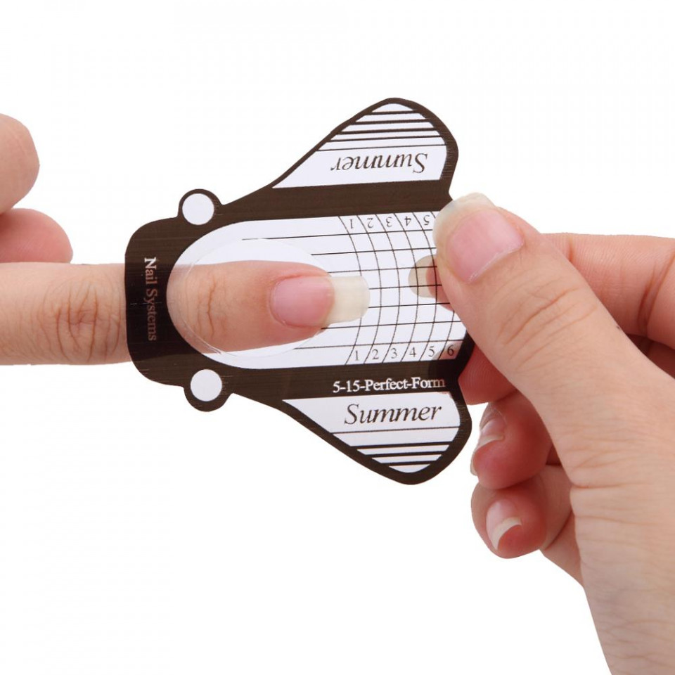 1+1 Gratis set sabloane pentru constructie unghii plastifiate PVC 500buc - imagine 2