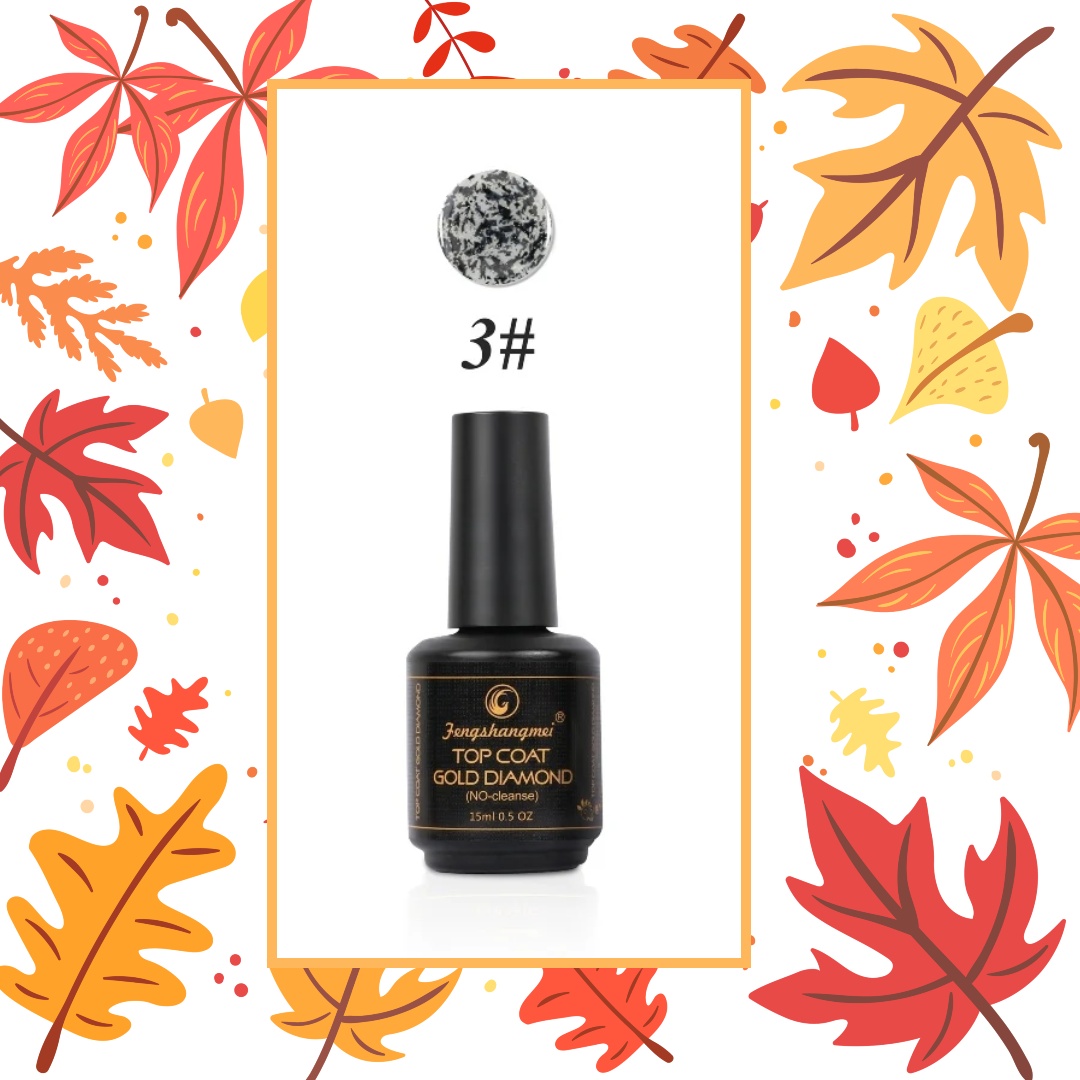 Top Coat Gold Glitter #3 FSM No Cleanse 15ml