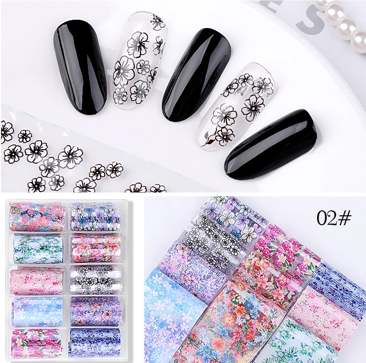 Set 10 folii transfer Flori 02