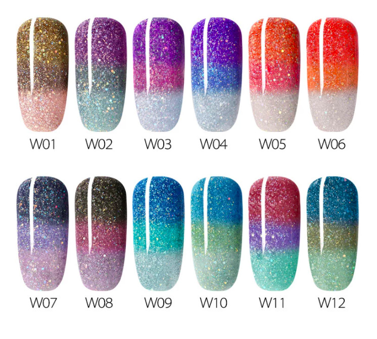 Gel color CANNI Gliter Termo 5ml W12 - 1 | YEO