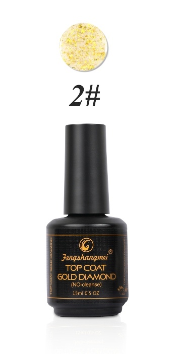 Top Coat Gold Glitter #2 FSM No Cleanse 15ml - 2 | YEO