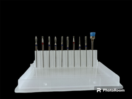 Set 10 Capete de freza electrica Manichiura
