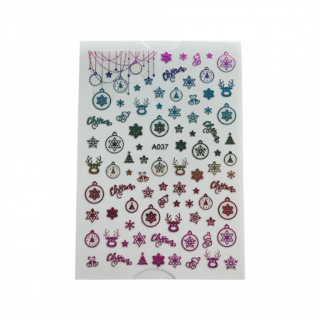 Decoratiuni unghii motive de craciun Model 9*6 cm A037