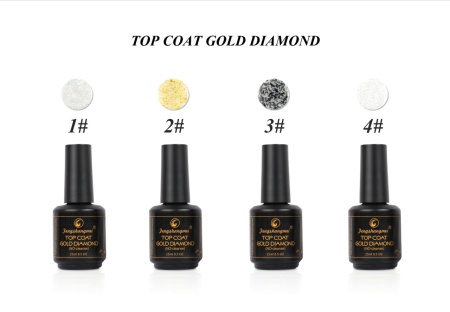 Top Coat Gold Glitter #4 FSM No Cleanse 15ml - Img 2