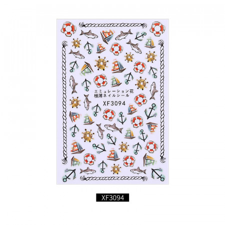 Decoratiuni unghii motive acvatice Model 9*6 cm XF3094