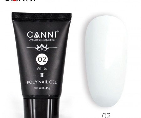 Poly nail gel Canni new formula White 02 45g