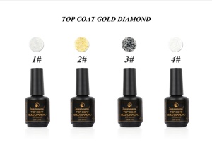 Top Coat Gold Glitter #4 FSM No Cleanse 15ml - Img 2