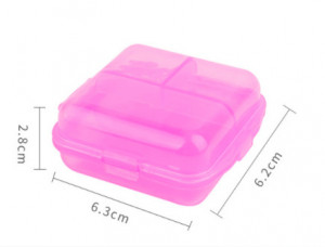 Cutie mica depozitare plastic roz transparent tip B