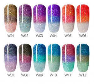 Gel color CANNI Gliter Termo 5ml W02 - Img 2