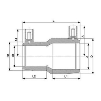 Mufa redusa electrofuziune, Ø50 x Ø25 mm, PN16
