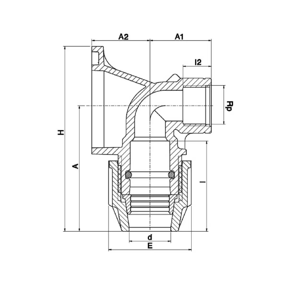 Carcasa sanitara PEHD, Ø25 - 3/4 FI, PN16, Plasson