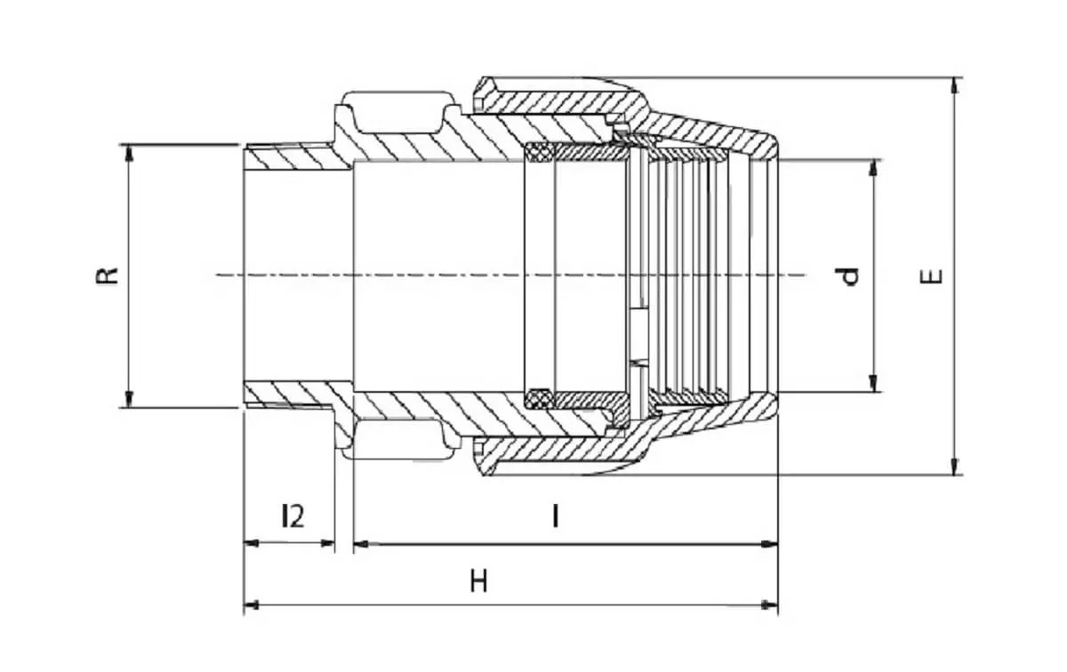Mufa PEHD, Ø32 mm x 3/4 E, PN16