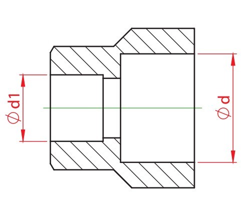 Mufa redusa teava PPR alb, Ø25 - Ø20 mm, PN25