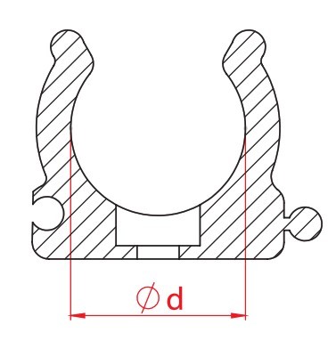 Clema PPR alb, Ø25