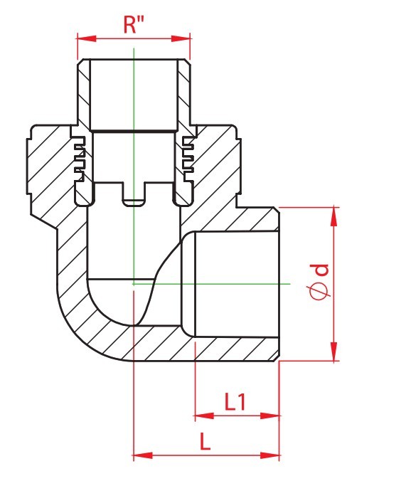 Cot teava PPR alb, Ø 20mm - 1/2E, 90 grade, PN25