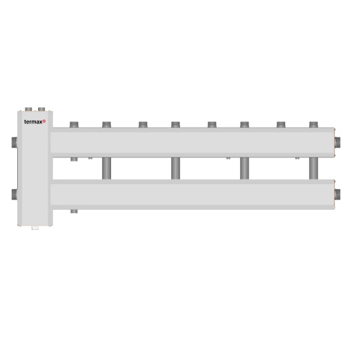 Ansamblu distribuitor + Butelie de egalizare 1 1/4" - 1", 4+1 cai, iesiri sus, Termax KSH42G125.200
