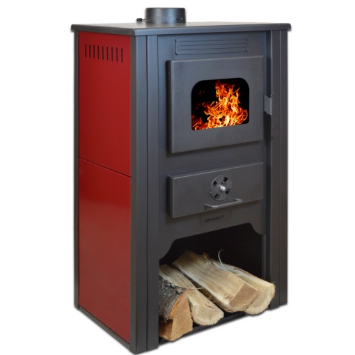 Termosemineu pe lemn Termax Alma, 11.52 kW, randament 85.59%, 75 m², Bordo