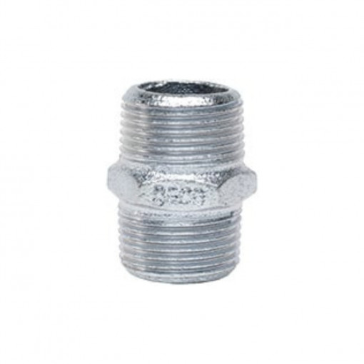 Niplu zincat GEBO, FE-FE Ø1/2"