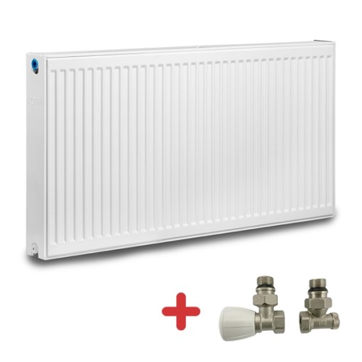 Pachet calorifer (radiator) din otel KOPH, tip 22, 400/2000 mm, 3226 W + Set 2 robineti tur-retur