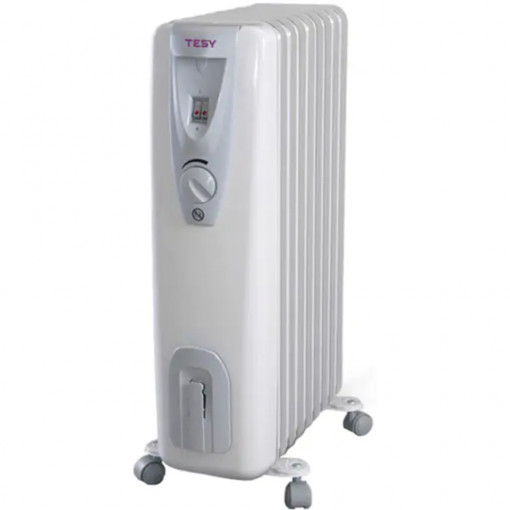 Radiator pe ulei Tesy CB 2009 E01R, 9 elementi, 3 trepte putere, 2000 W, 16 - 24 m², Alb