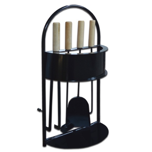Set accesorii sobe lemn Termax cu suport, racleta, carlig, lopatica si cleste