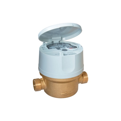 Apometru apa rece monojet, Flodis DN20, Q3. 4 mc/h, R160, LN 190 mm, echipat cu modul radio Cyble AnyQuest Enhanced pentru transmitere la distanta, aprobare de model M.I.D., set de racorduri incluse