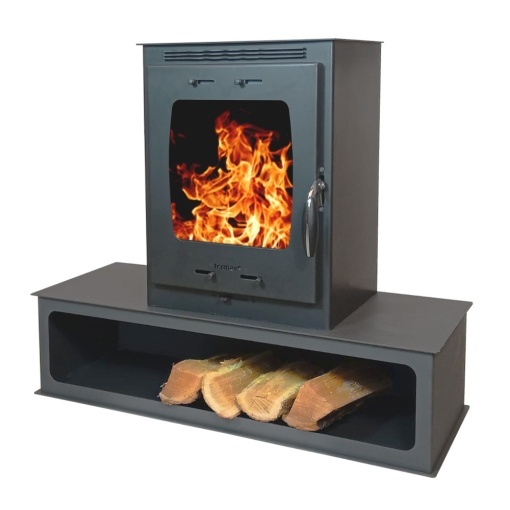 Soba pe lemn Termax Mina, 9.47 kW, randament 84.32%, 60 m², spatiu depozitare lemne, Antracit