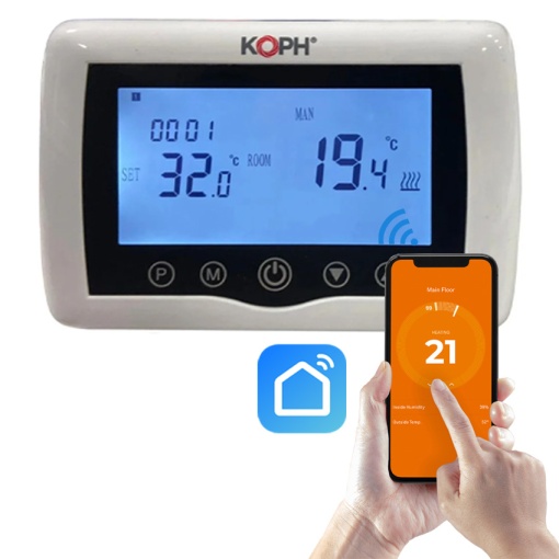 Termostat inteligent KOPH CT99 fara fir, cu WiFi, control prin Internet, pentru centrale termice, APP SMARTLIFE