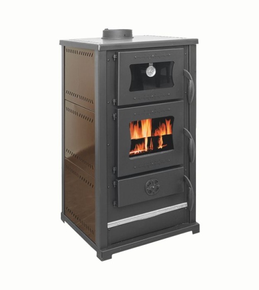 Soba pe lemn Termax Bucovina, 12.2 kW, cuptor incorporat, randament 84.17%, 80 m², Maro